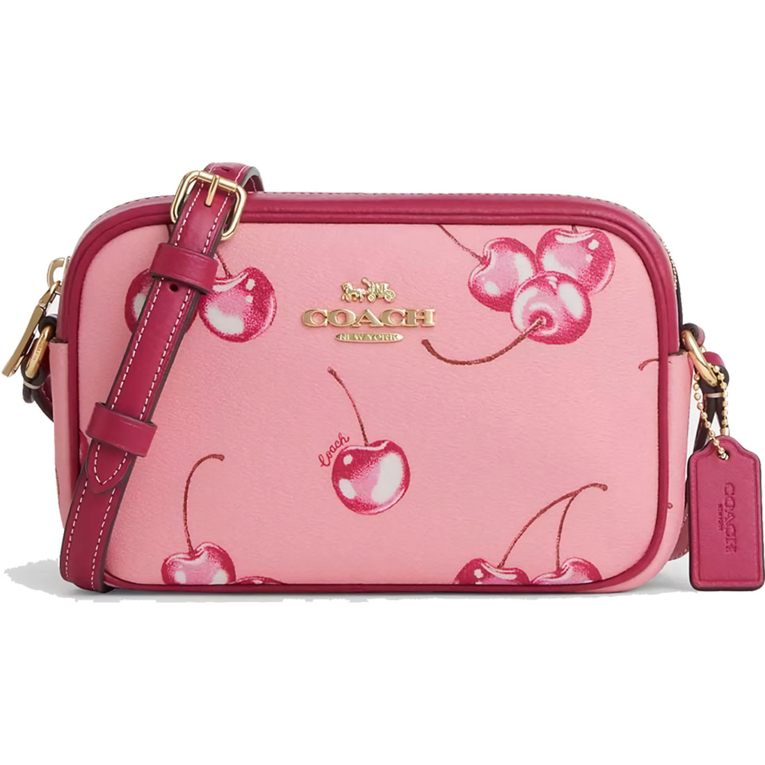 Foto 2 pulgar | Crossbody Rosa Mini Jamie Camera Bag With Cherry Print Piel Coach