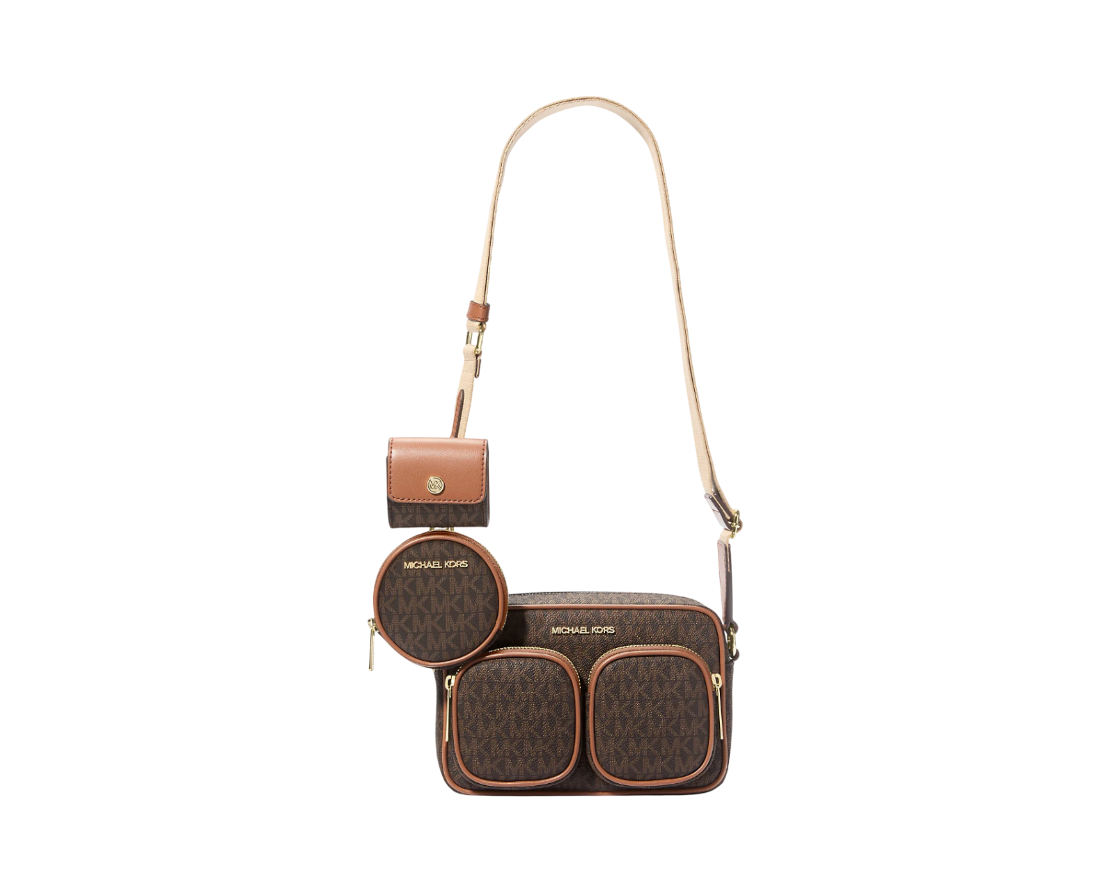 Foto 2 pulgar | Bolsa Michael Kors Jet Set Medium Logo Crossbody Bag con Funda para Apple Airpods Pro 35sgttc2b Café