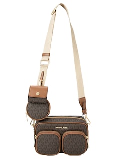 Foto 1 | Bolsa Michael Kors Jet Set Medium Logo Crossbody Bag con Funda para Apple Airpods Pro 35sgttc2b Café