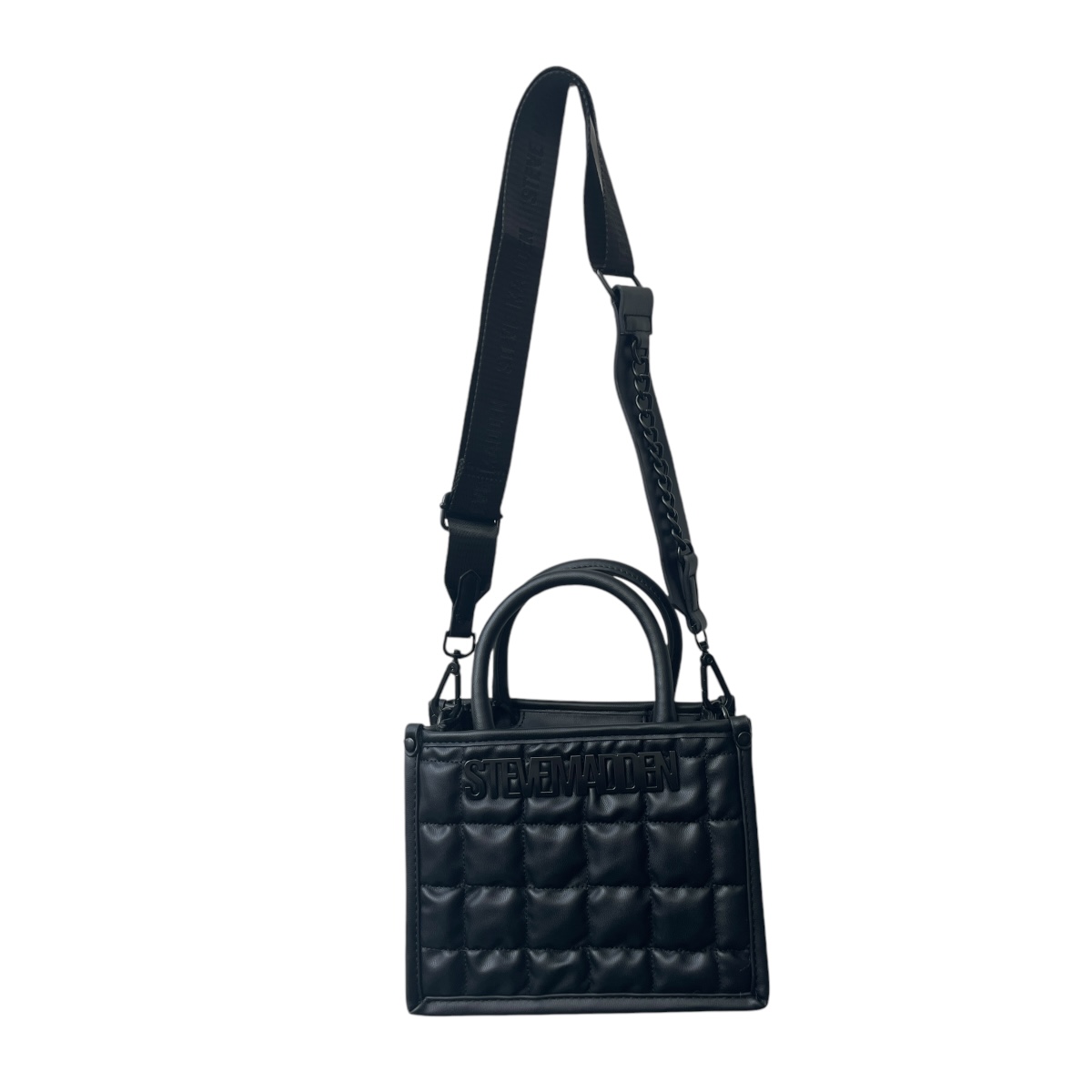 Foto 5 pulgar | Bolsa Steve Madden Mini Tote Binko Sqares Black