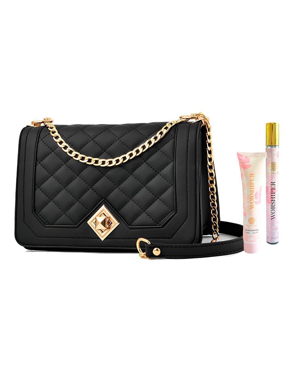 Bolsa Crossbody Pink Brule Negro para Mujer