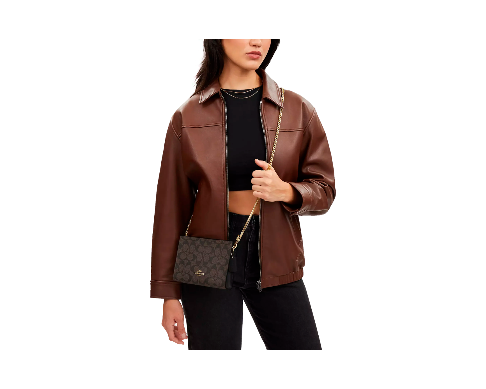 Foto 4 | Bolsa Coach Slim Crossbody Signature Canvas Cr239 Color Café