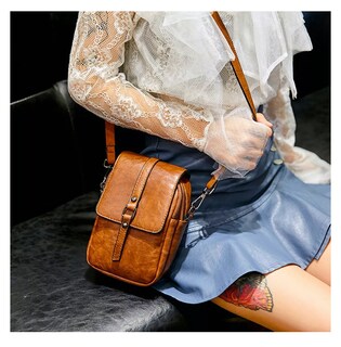Foto 2 | Bolso Para Mujer Cartera Bandolera De Moda Para Celular Marrón