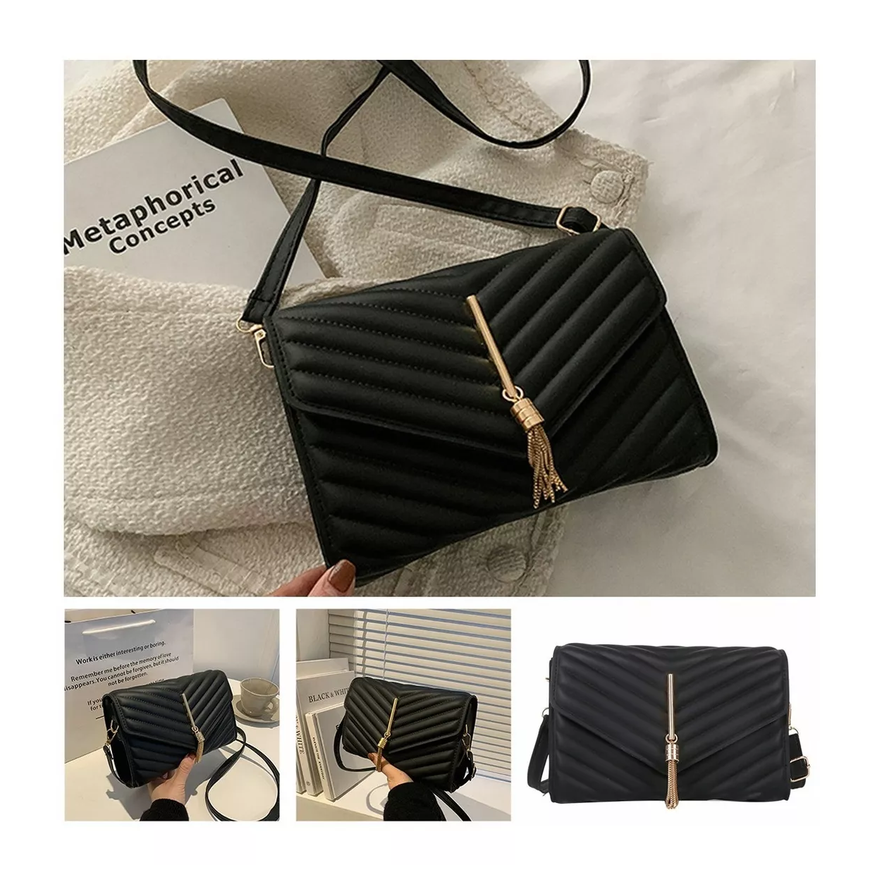 Foto 3 pulgar | Bolso Bandolera De Moda Y Elegante Crossbody Para Mujer Negro