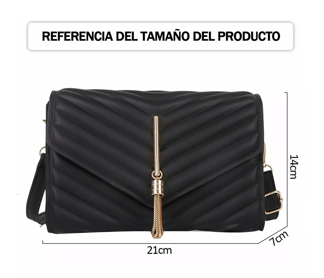 Foto 6 pulgar | Bolso Bandolera De Moda Y Elegante Crossbody Para Mujer Negro