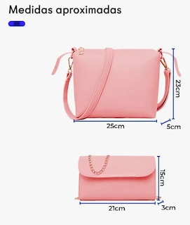 Foto 4 | Set 3 Bolsas Bandolera Mujer Cosmetiquera Cartera Crossbody Color Rosa