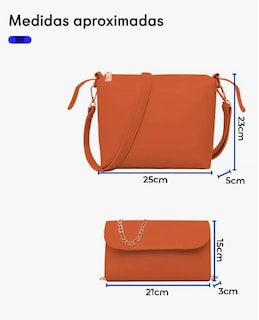Foto 3 | Set 3 Bolsas Wünd Bandolera Mujer Cosmetiquera Cartera Crossbody Color Café