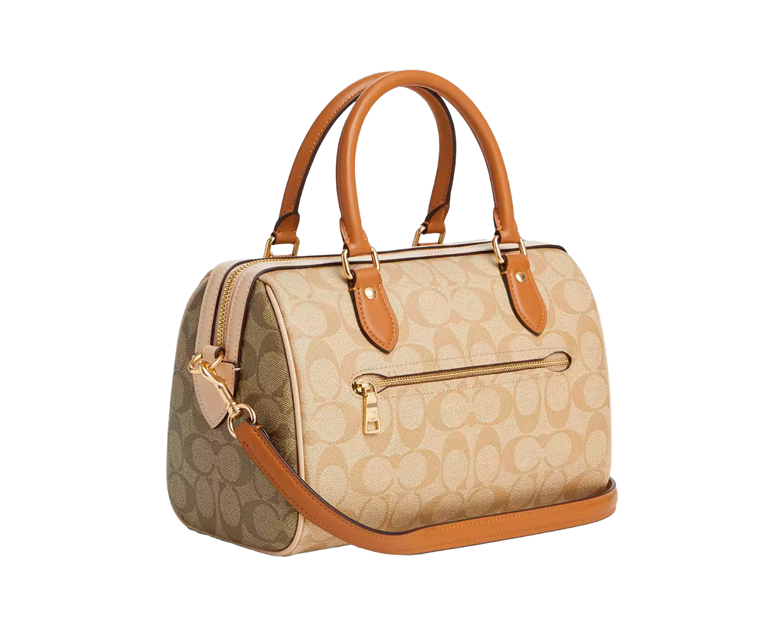 Foto 3 pulgar | Bolsa Coach Rowan Satchel Bag In Blocked Signature Canvas Cs185 Color Beige