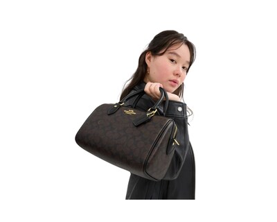 Foto 3 | Bolsa Coach Rowan Satchel Signature Canvas Cv961 Café