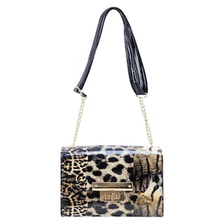 Foto 1 | Mariconera Para Dama Negro Charol Leopardo Sintetico Griselda Nueva Imagen