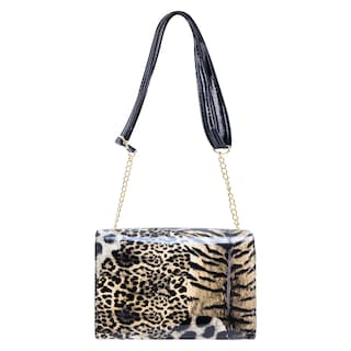 Foto 3 | Mariconera Para Dama Negro Charol Leopardo Sintetico Griselda Nueva Imagen