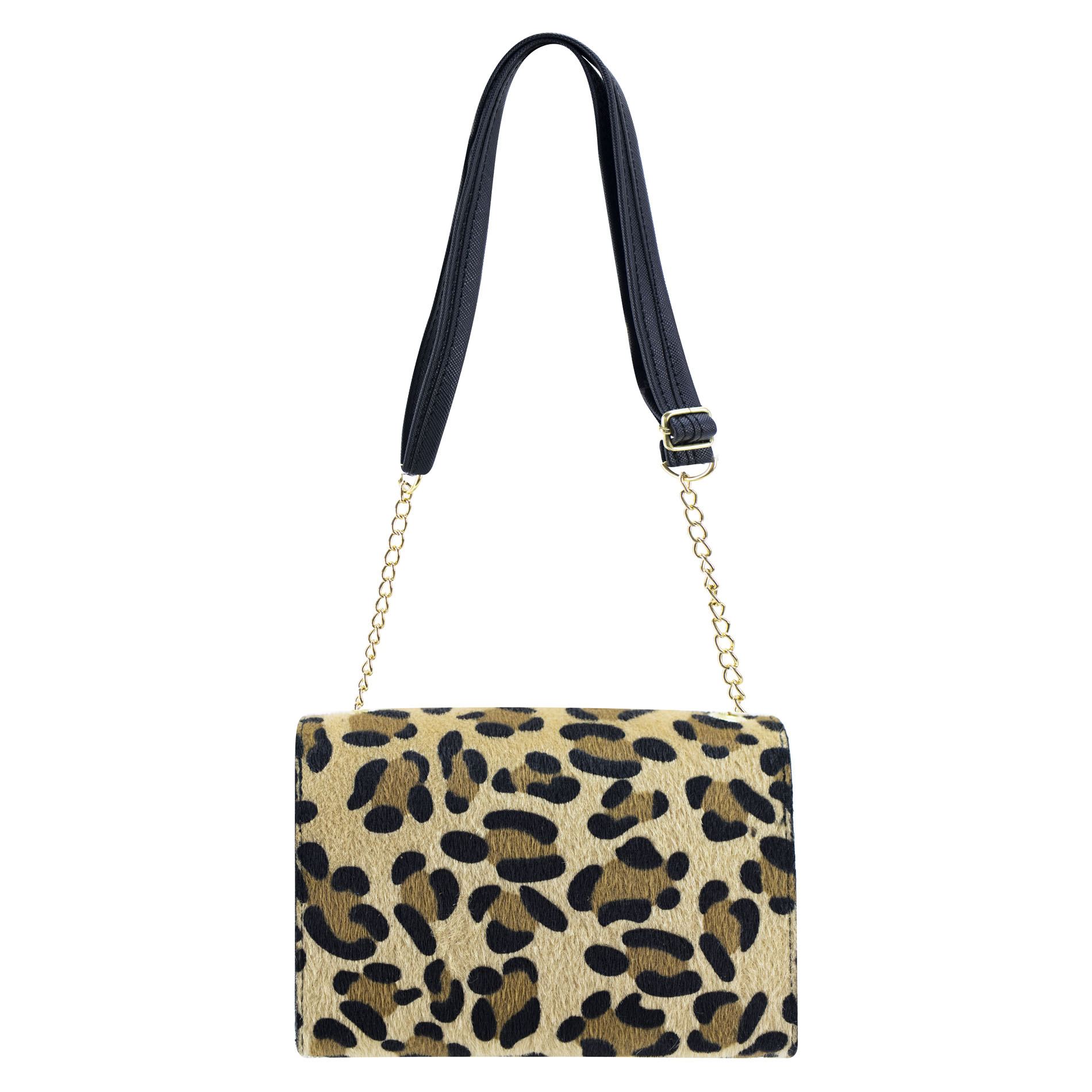 Foto 3 | Mariconera Para Dama Negro Leopardo Felino Sintetico Griselda Nueva Imagen