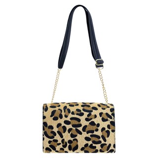 Foto 3 | Mariconera Para Dama Negro Leopardo Felino Sintetico Griselda Nueva Imagen