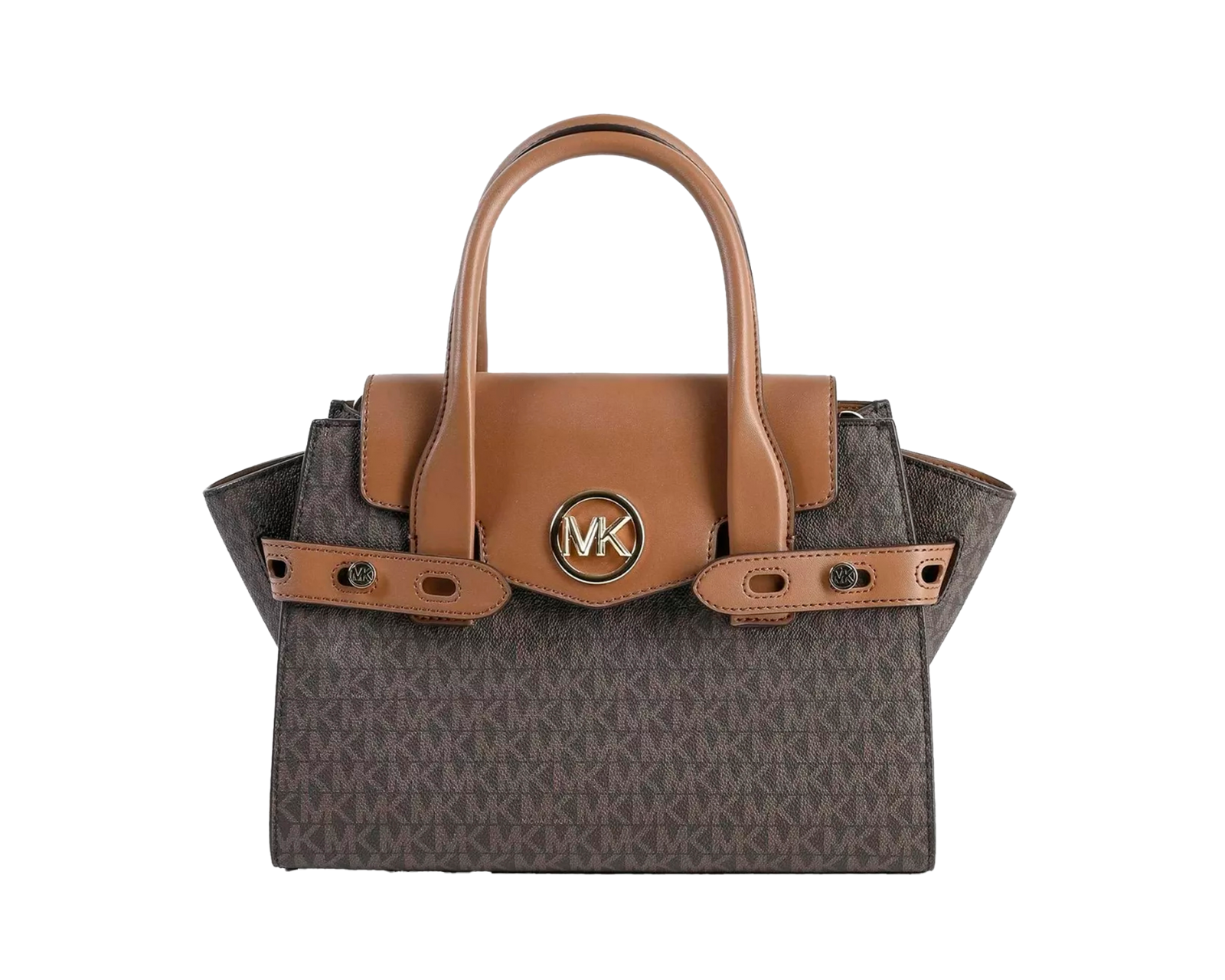 Foto 2 pulgar | Bolsa Michael Kors Carmen Medium Logo Belted Satchel 35s2gnms5b Color Café