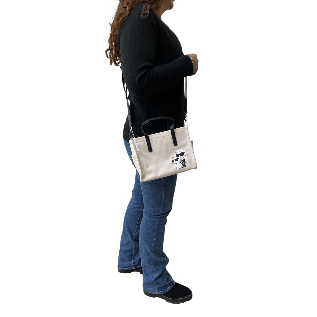 Foto 6 pulgar | Bolsa Tote Small Karl Lagerfeld Nailon Ikon White