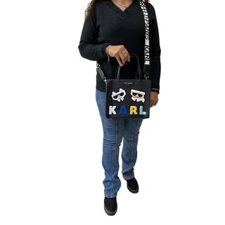Foto 7 | Bolsa Mini Tote Karl Lagefeld Knitt Blue