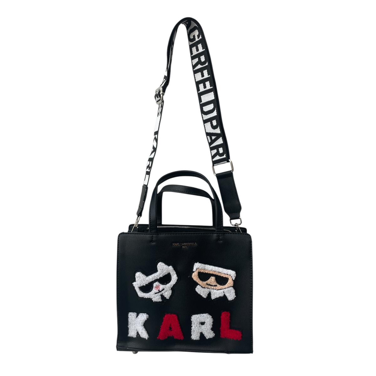 Foto 5 pulgar | Bolsa Mini Tote Karl Lagefeld Knitt Red