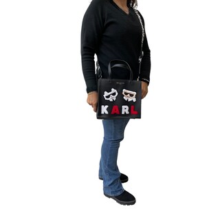 Foto 6 | Bolsa Mini Tote Karl Lagefeld Knitt Red