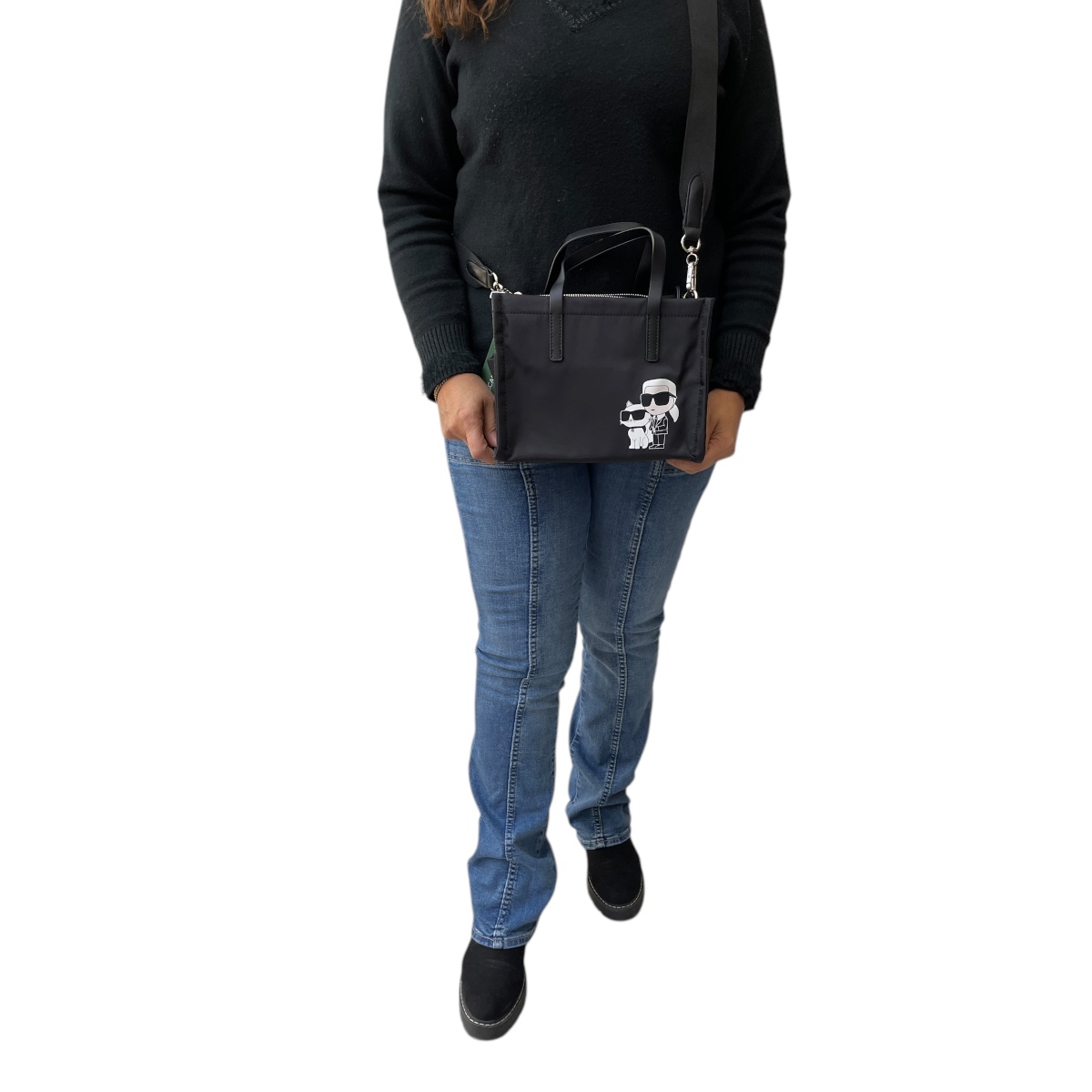 Foto 7 pulgar | Bolsa Tote Small Karl Lagerfeld Nailon Ikon Black