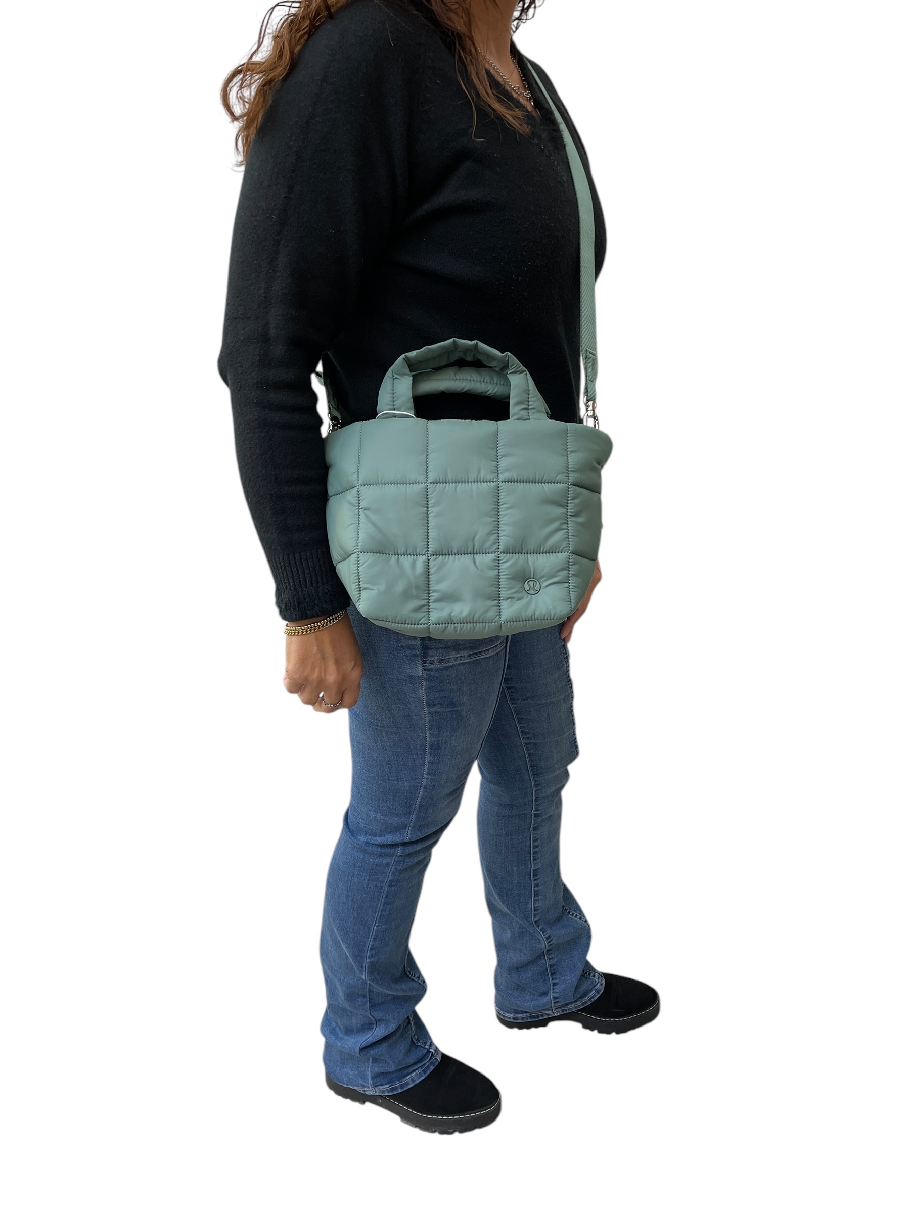 Foto 7 pulgar | Bolsa Bandolera Lululemon Quilted Green Forest