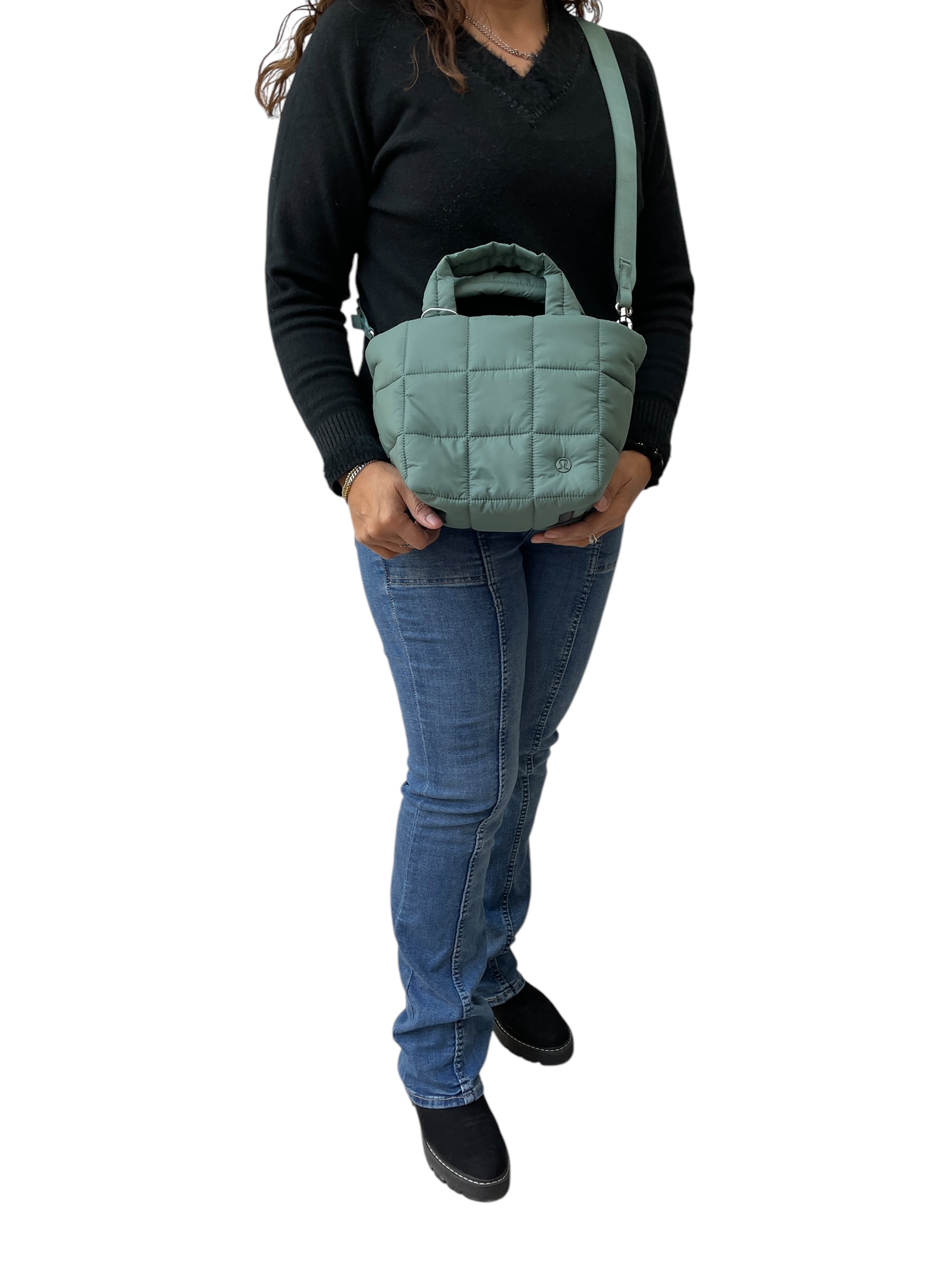 Foto 8 pulgar | Bolsa Bandolera Lululemon Quilted Green Forest