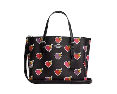Foto 1 | Bolsa Coach Mollie Tote Bag 25 With Heart Bolt Print Black Multi Cw435 Negra
