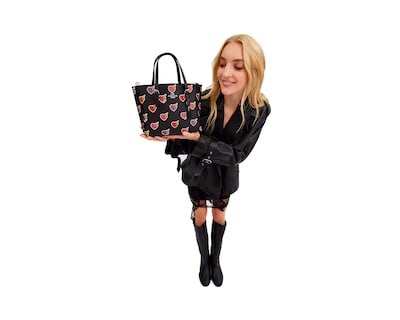 Foto 4 | Bolsa Coach Mollie Tote Bag 25 With Heart Bolt Print Black Multi Cw435 Negra