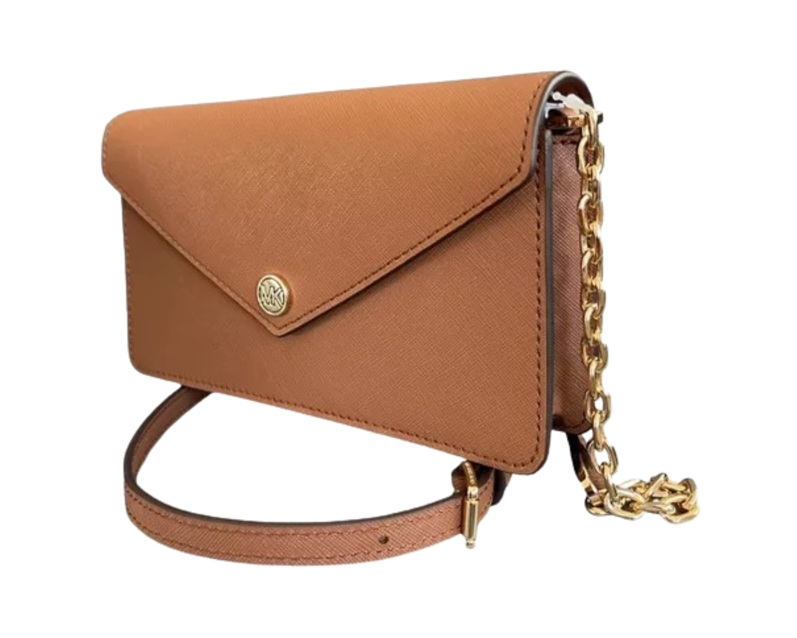 Foto 5 pulgar | Bolsa Michael Kors Small Saffiano Leather Envelope Crossbody Bag 35s3gtvc5l Color Café