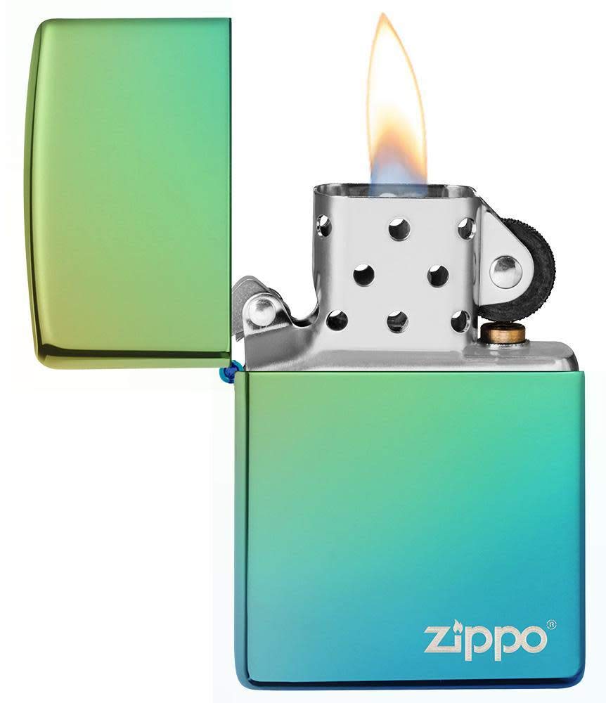 Foto 4 pulgar | Encendedor De Bolsillo Zippo Con Logotipo Zippo Muy Pulido, Color Verde Azulado - Venta Internacional.