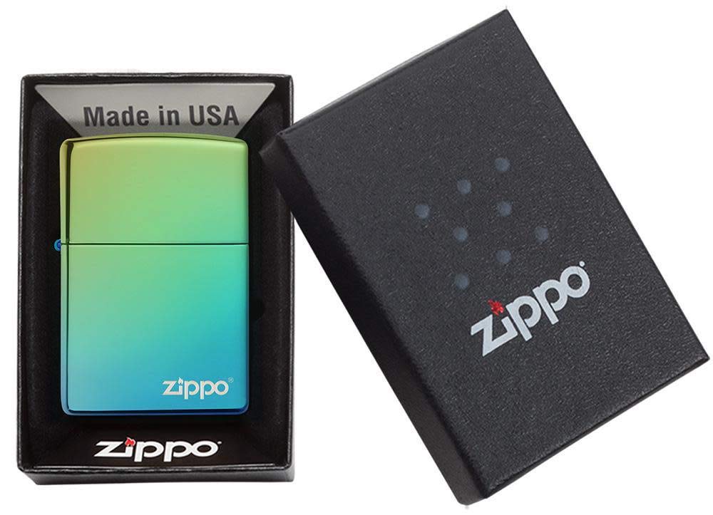 Foto 7 pulgar | Encendedor De Bolsillo Zippo Con Logotipo Zippo Muy Pulido, Color Verde Azulado - Venta Internacional.