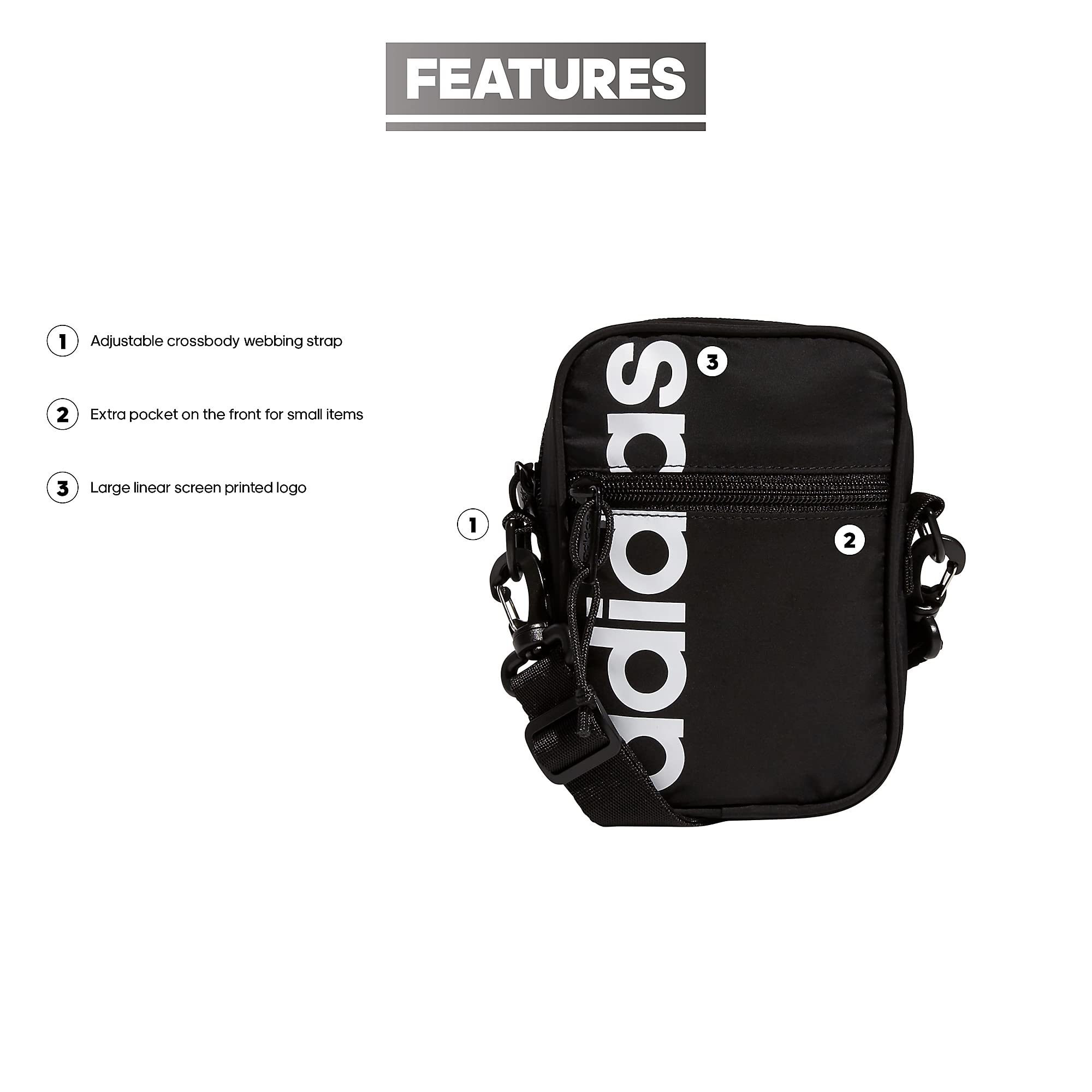 Foto 4 pulgar | Bandolera Adidas Must Have Festival Small En Blanco Y Negro - Venta Internacional.