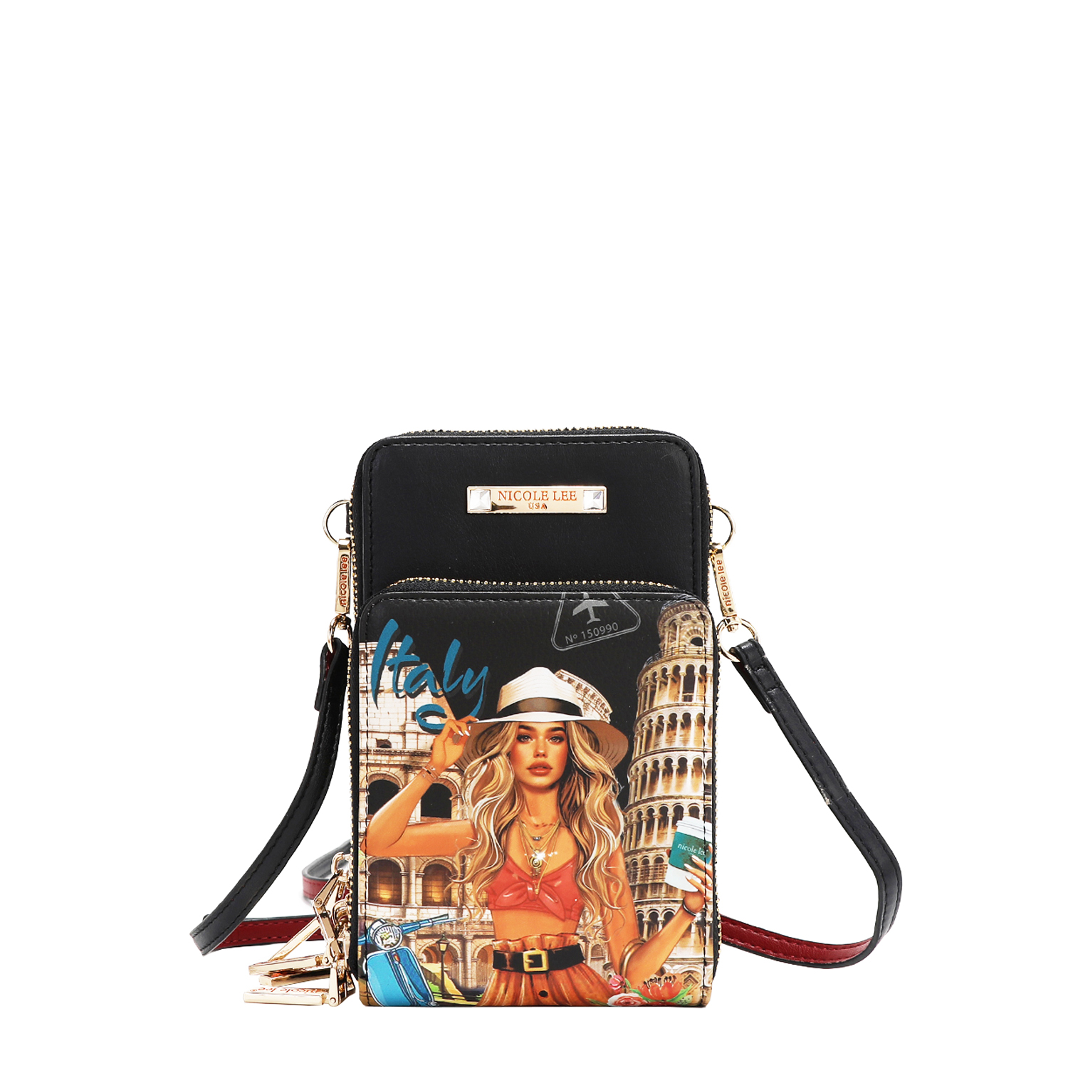 Foto 3 pulgar | Bolsa Portacelular Nicole Lee Estampada Martha Travels