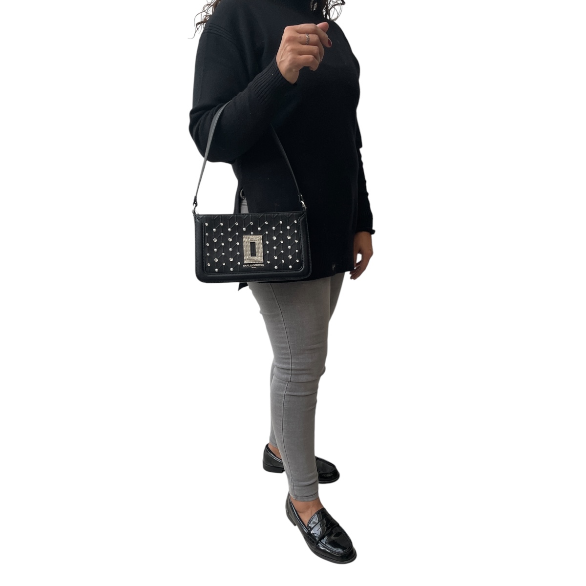 Foto 7 | Bolsa Crossbody Karl Lagerfeld Stones Black para Dama