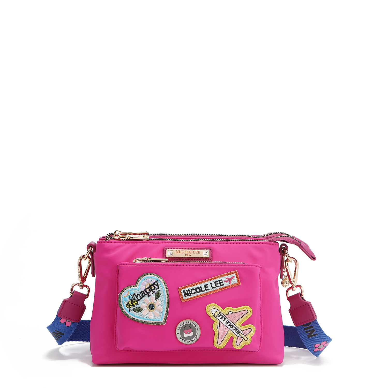 Foto 2 pulgar | Bolsa Crossbody Nicole Lee De Nailon Con Parches