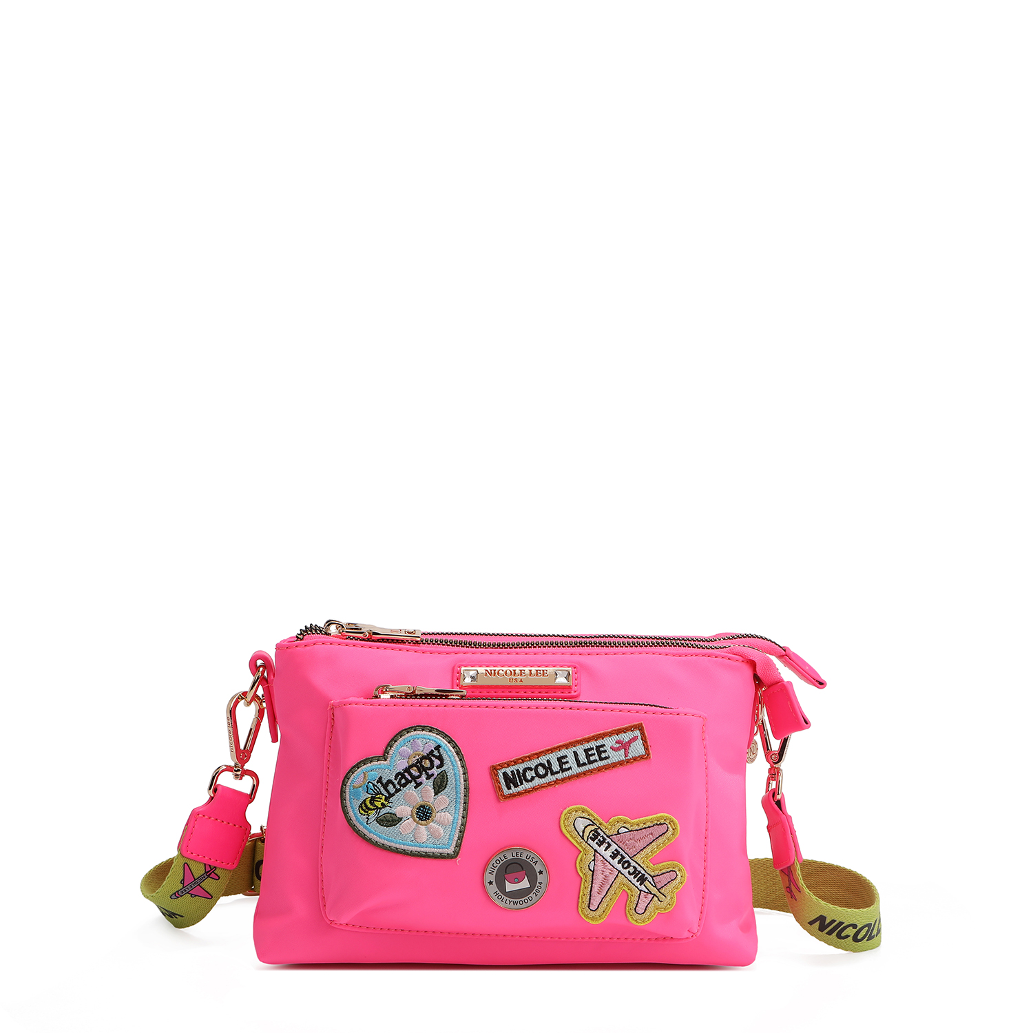 Foto 3 pulgar | Bolsa Crossbody Nicole Lee de Nailon Con Parches