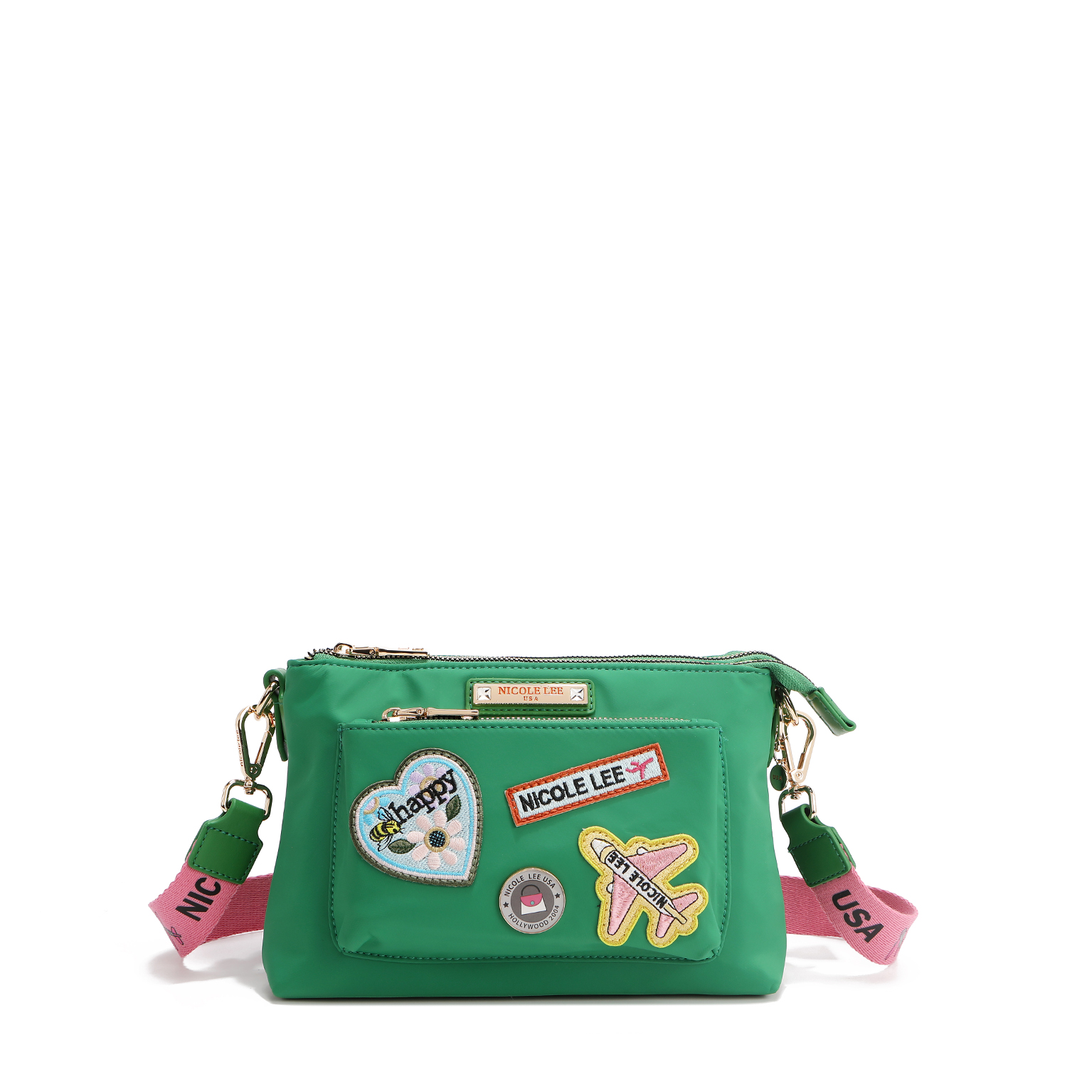 Foto 4 pulgar | Bolsa Crossbody Nicole Lee de Nailon con Parches