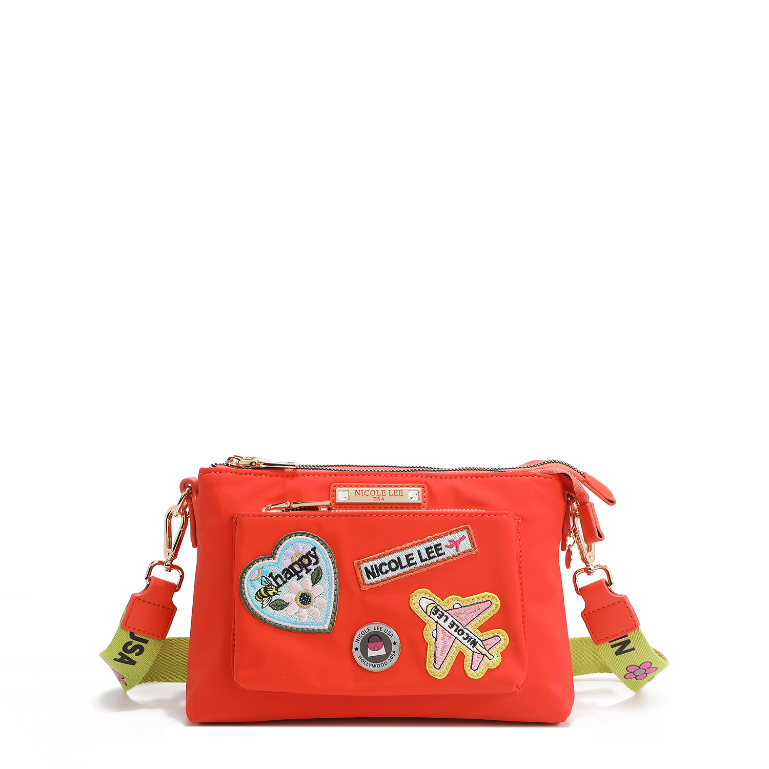 Foto 2 pulgar | Bolsa Crossbody Nicole Lee de Nailon Con Parches
