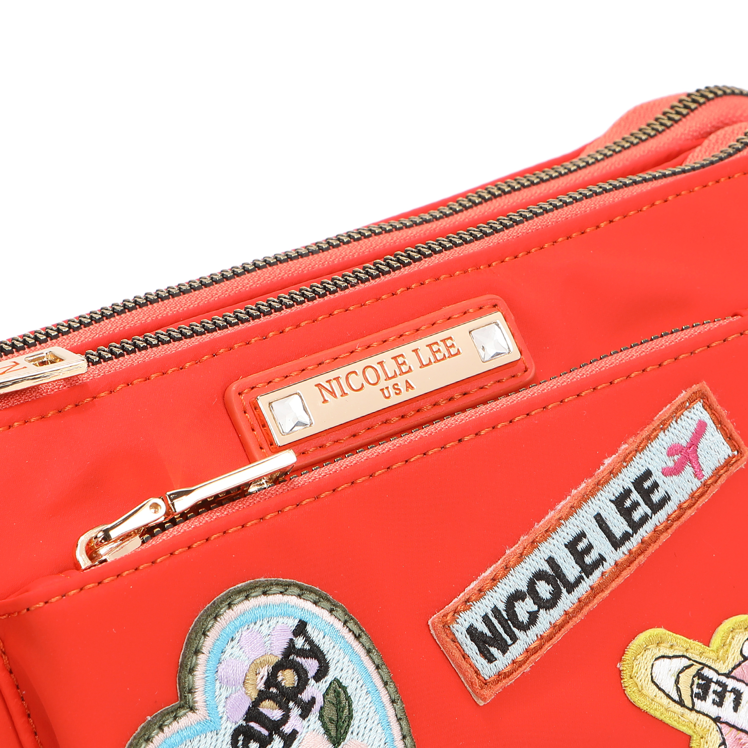 Foto 7 pulgar | Bolsa Crossbody Nicole Lee de Nailon Con Parches