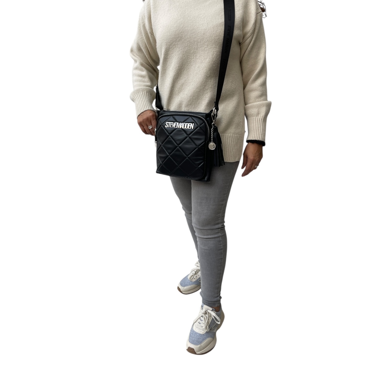 Foto 5 | Bolsa Crossbody Steve Madden SMBGLAM-Q Negro Rombos