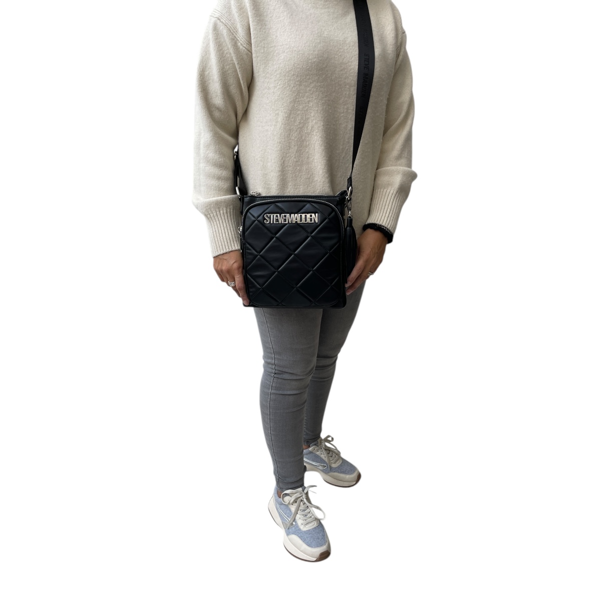 Foto 6 | Bolsa Crossbody Steve Madden SMBGLAM-Q Negro Rombos