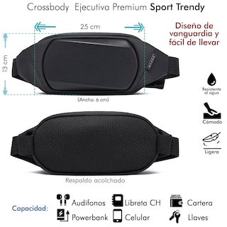 Foto 1 | Crossbody Sport Premium Con Carcasa Rígida - Gris