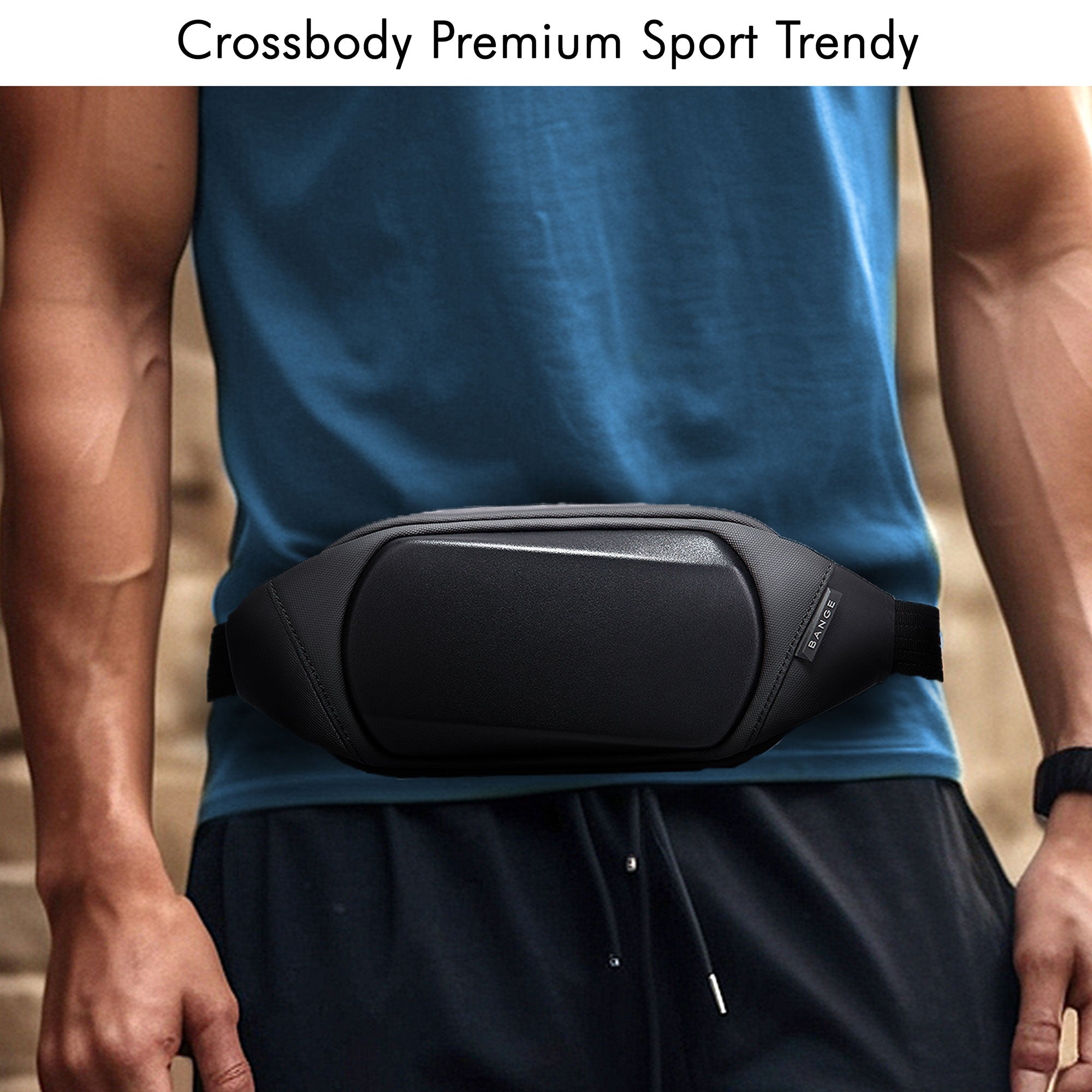 Foto 5 pulgar | Crossbody Sport Premium Con Carcasa Rígida - Negra