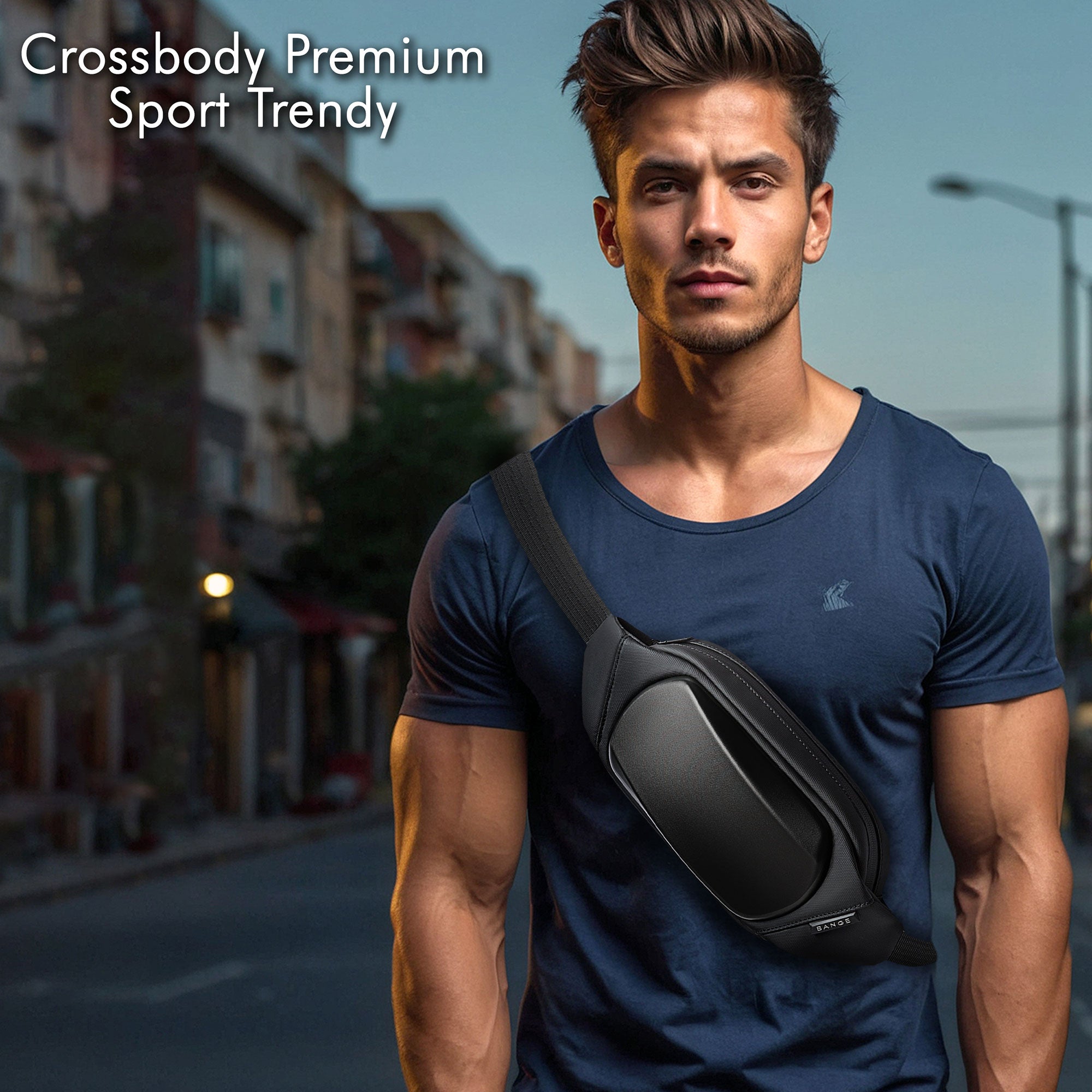 Foto 6 pulgar | Crossbody Sport Premium Con Carcasa Rígida - Negra