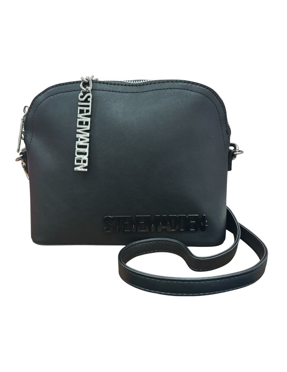 Foto 3 pulgar | Bolsa Steve Madden Crossbody Negro Piel con Doble Asa