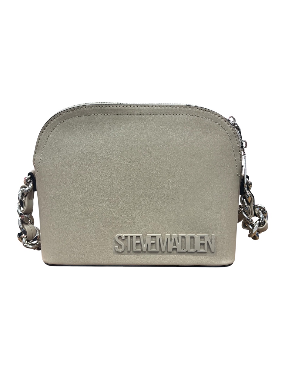 Bolsa Steve Madden Crossbody Color Beige, Piel, Con Doble Asa Desmontable Y Ajustable