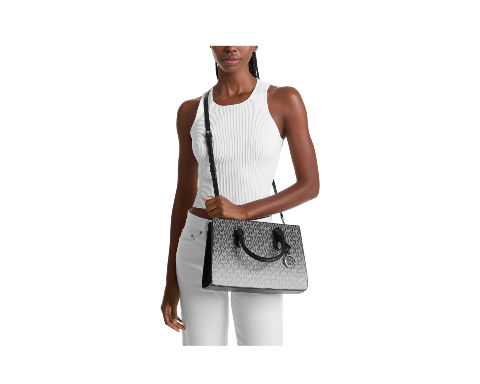 Foto 5 pulgar | Bolsa Michael Kors Sheila Medium Ombre Satchel Bag Con Logo 35r5s6hs8b Negra