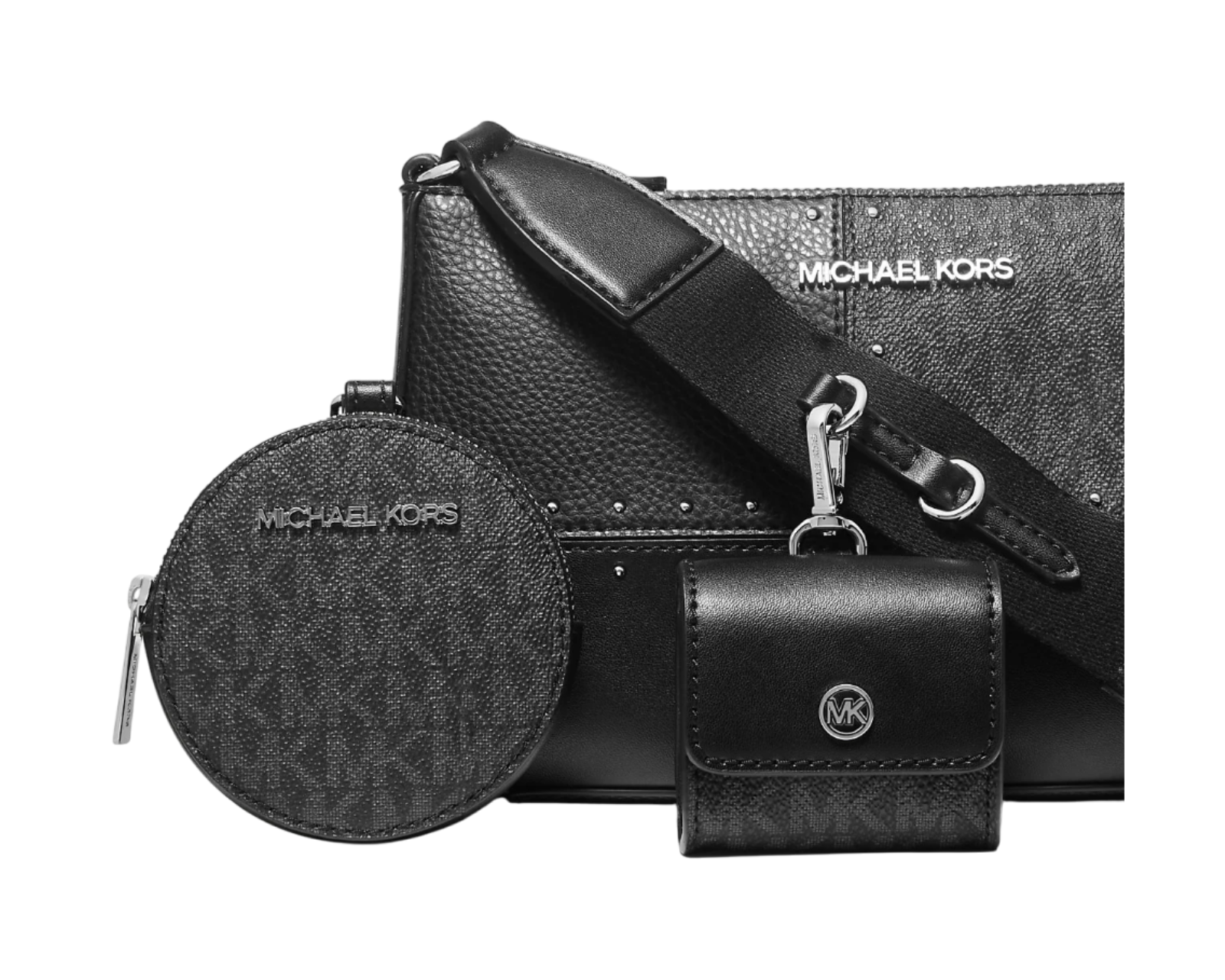 Foto 4 pulgar | Bolsa Michael Kors Jet Set Travel Small Metallic Patchwork And Signature Logo Crossbody 35r5stvc1y Negra