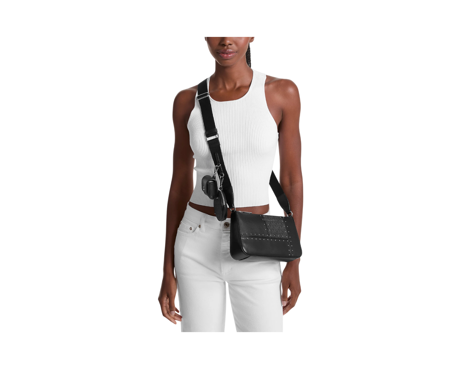 Foto 5 pulgar | Bolsa Michael Kors Jet Set Travel Small Metallic Patchwork And Signature Logo Crossbody 35r5stvc1y Negra