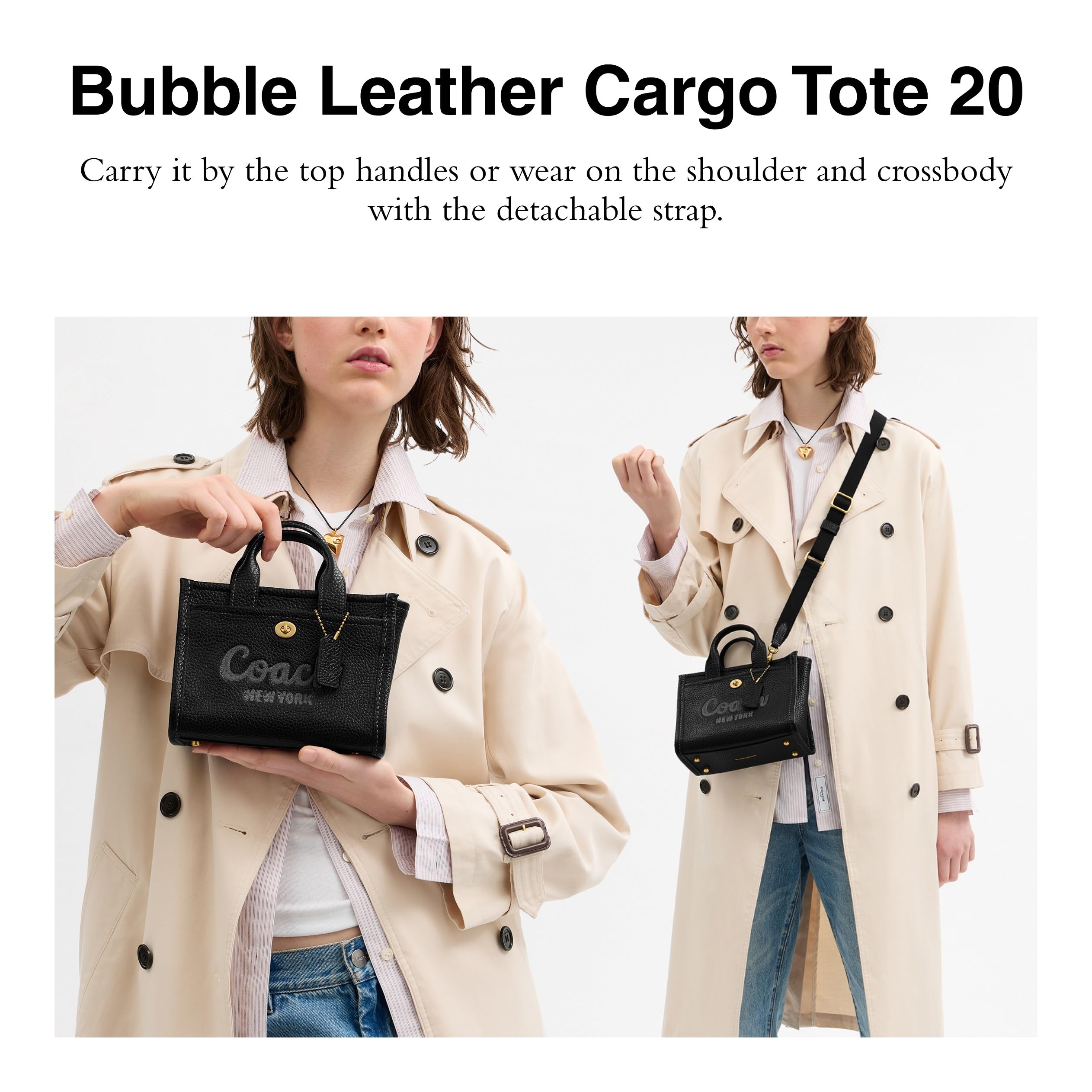 Foto 3 pulgar | Bolso De Mano Coach Cargo 20 Bubble Leather B4/black - Venta Internacional.