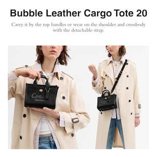 Foto 2 | Bolso De Mano Coach Cargo 20 Bubble Leather B4/black - Venta Internacional.